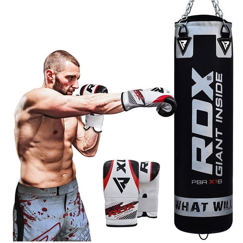 RDX 8PC BLACK ZERO IMPACT PUNCH BAG & BOXING SET-2